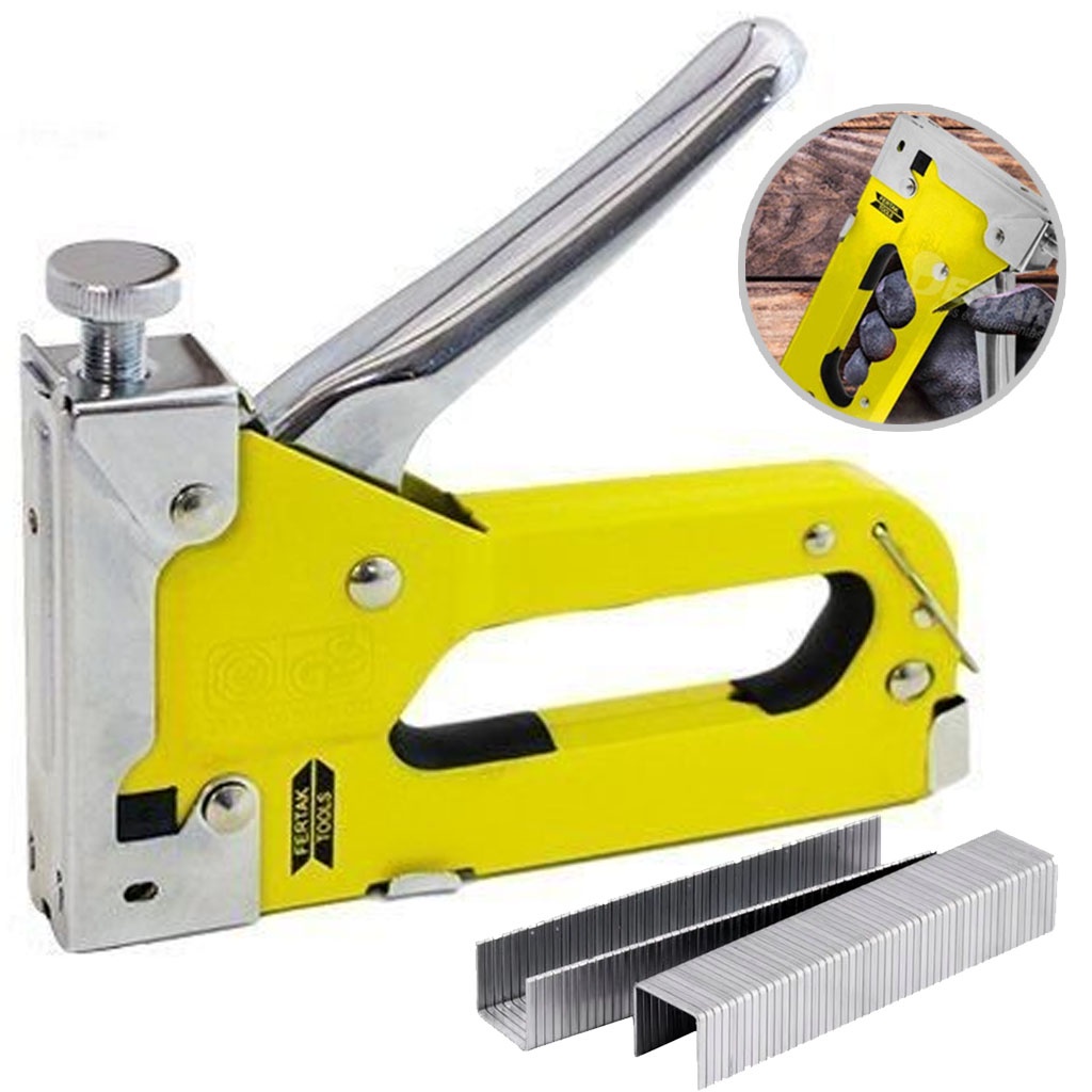 Grampeador Profissional P/madeira Tapeçaria 4 A 14mm Fertak | Shopee Brasil