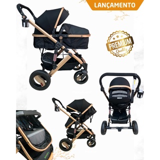 Carrinho De Bebê Europeu 3 em 1 Luxo Carrinho + Moisés Berço + Bebê  Conforto