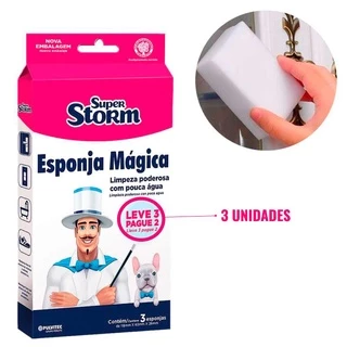 Esponja Mágica Com 3 Unidades Super Storm FM004 PULVITEC em Oferta na Shopee