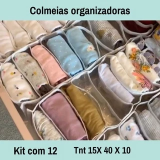 Organizador Colmeia para Body bebê kit com 12 unidades (tamanho 15X40X10)