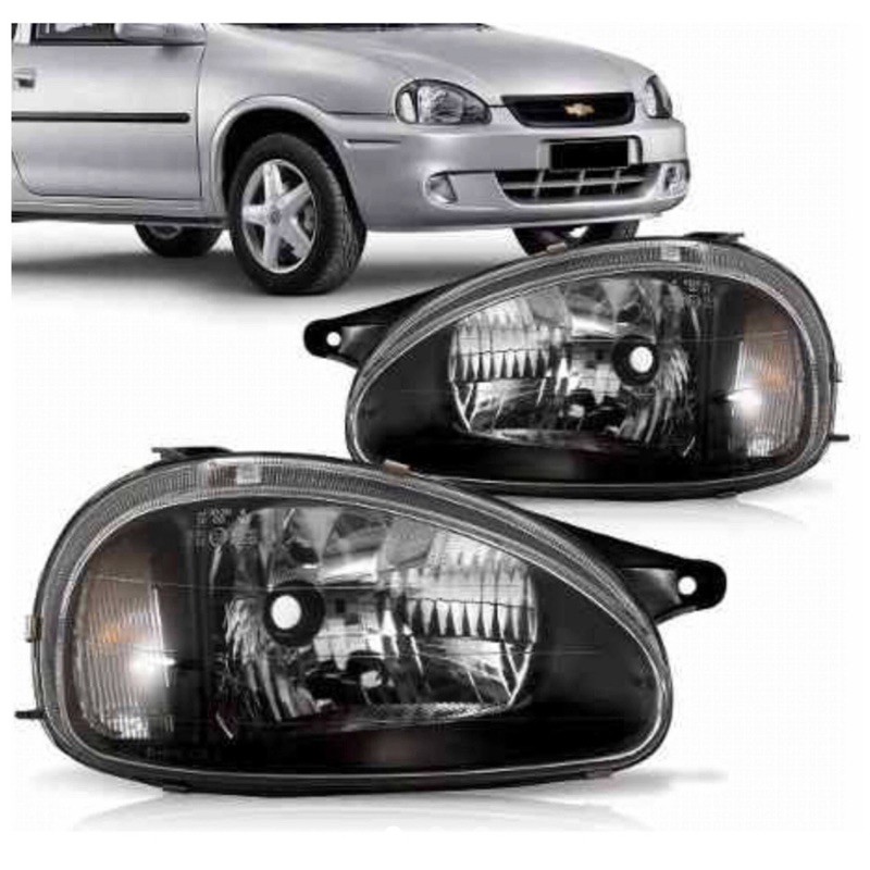 Par Farol Máscara Negra Corsa Wind Classic Super | Shopee Brasil