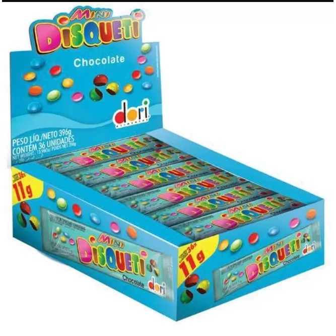 Mini Disquete chocolate confeitado (caixa) | Shopee Brasil