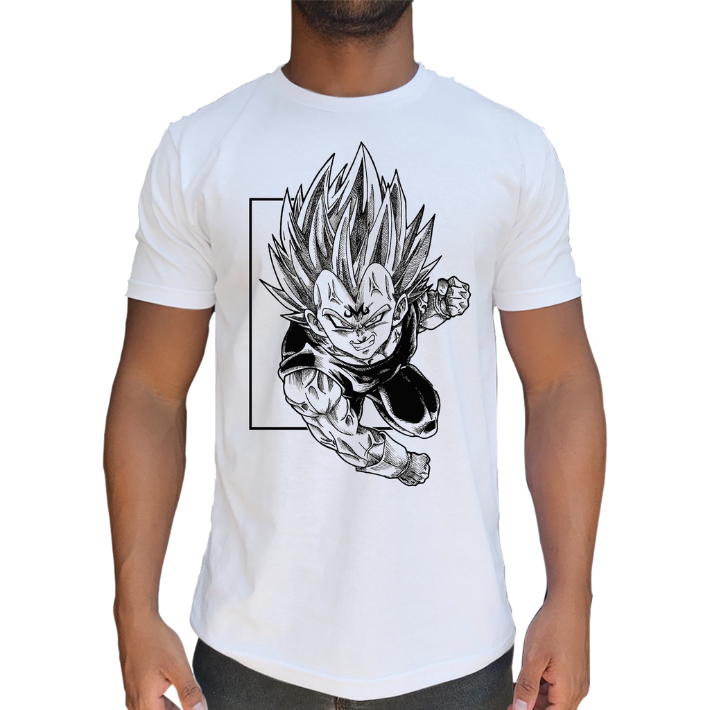 Camiseta masculina vegeta Majin Vegeta Desenho Anime Camisa Blusa Branca  Estampada em Promoção na Americanas