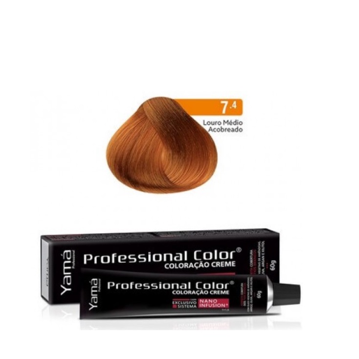 Coloração Yamá nano infusion 7.4 Louro médio acobreado 60g