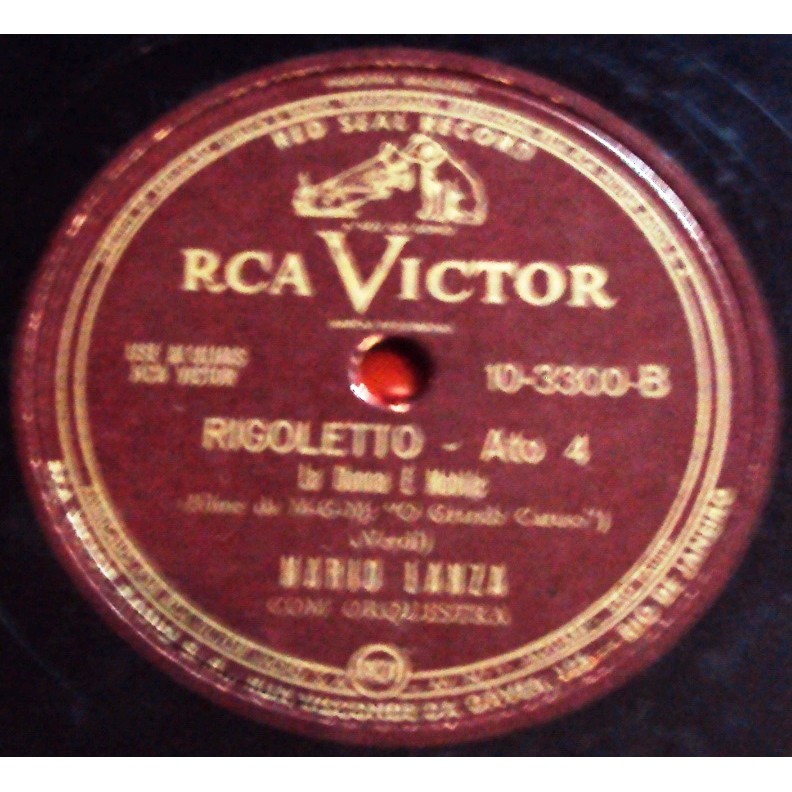 719 Mvd- LP 1944- Mario Lanza- Com Orquestra- Disco 78 RPM