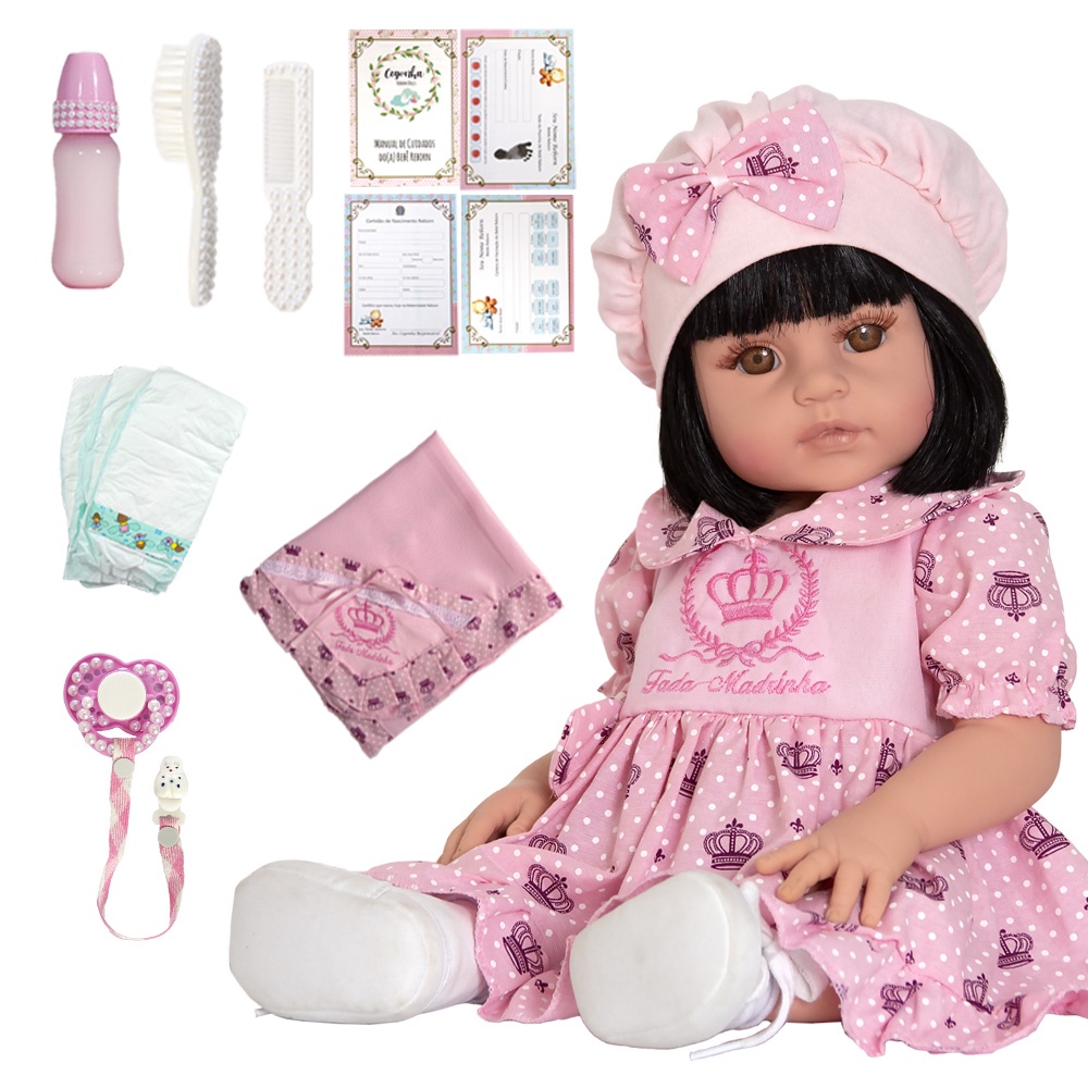 Boneca Reborn Barata Girafinha Enxoval Completo Fala e Chora - Cegonha  Reborn Dolls - Bonecas - Magazine Luiza