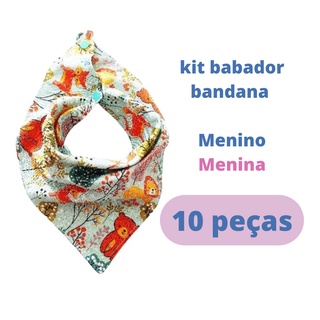 ? PROMOÇÃO ? Kit 10 babador bandana impermeável com regulagem