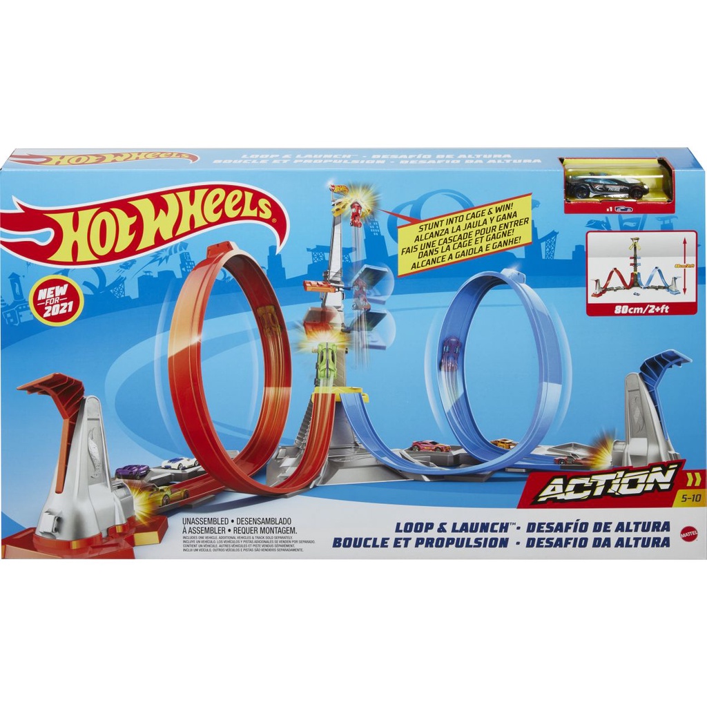 Hot Wheels Looping Set Montagem Action Com Carrinho Brinde