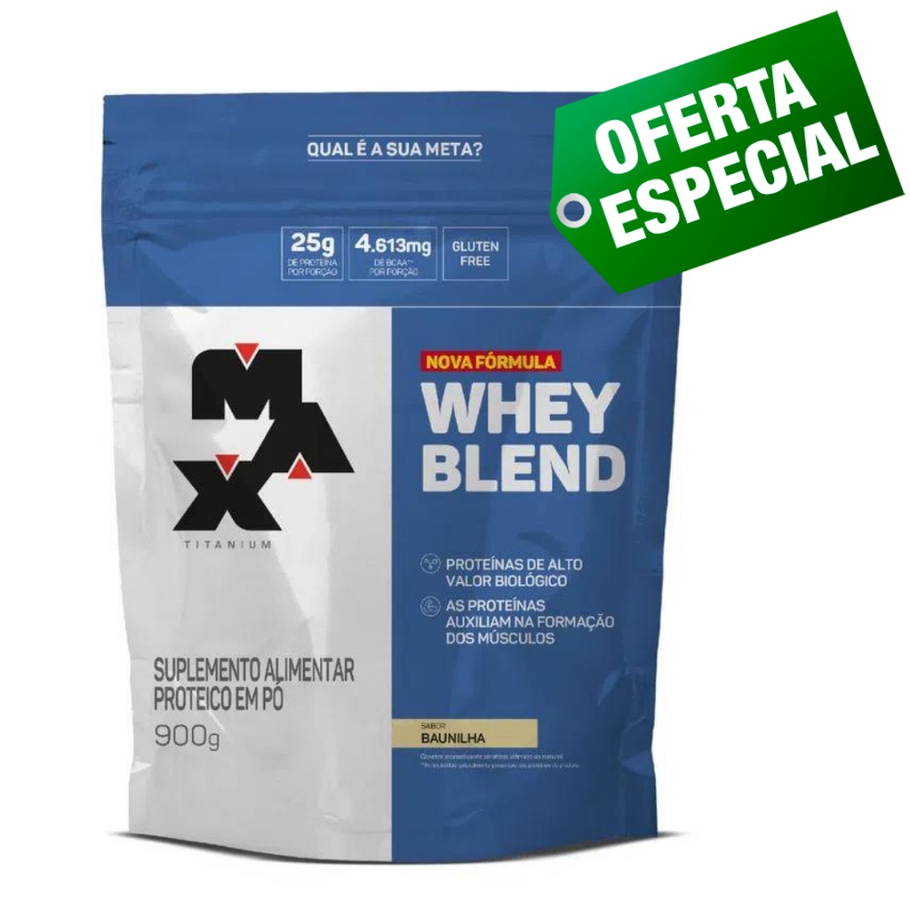 Whey Blend 900g Sem Glúten – Nova Fórmula – Max Titanium