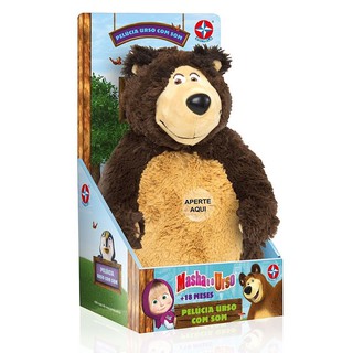 Pelúcia Urso Com Som - Masha e o Urso - Estrela