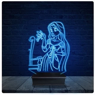 Luminária Led Acrilico Abajur - Rapunzel Disney