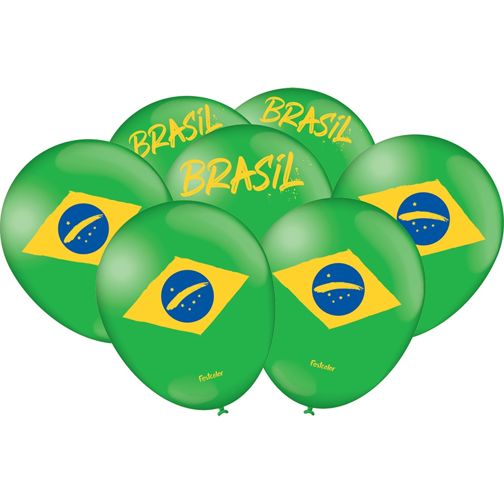 Balão - Bexiga Verde Copa Brasil - 25 Unidades em Oferta na Shopee