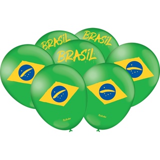 Balão - Bexiga Verde Copa Brasil - 25 Unidades em Oferta na Shopee