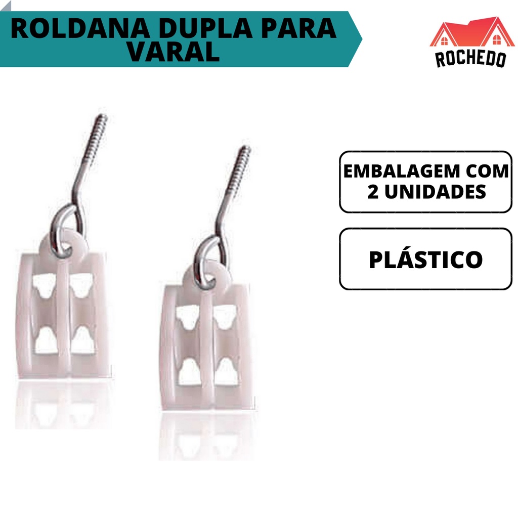 Roldana Para Varal Dupla - 2 Unidades | Shopee Brasil