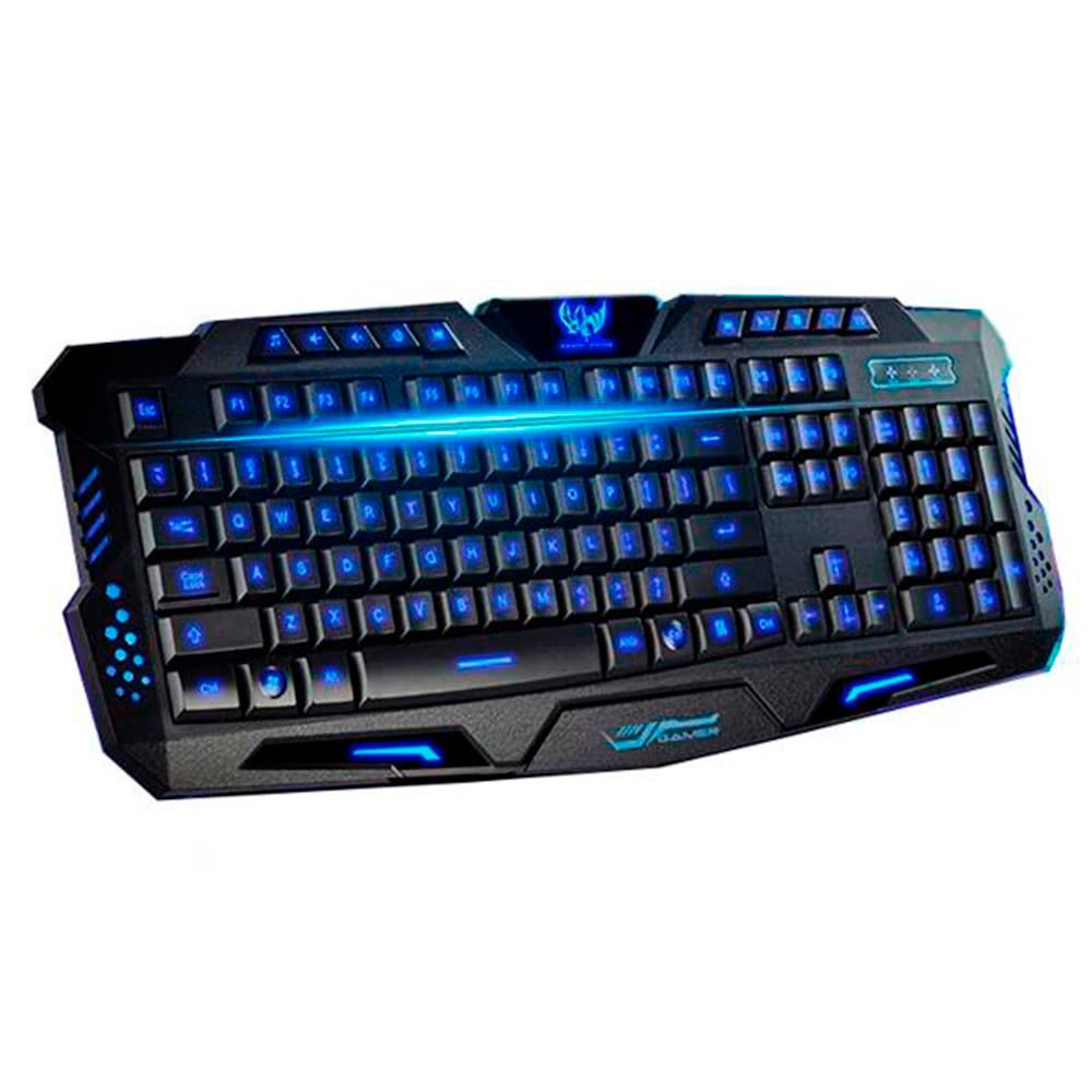 Teclado Gamer Retroiluminado Três Cores Selecionáveis Português Com Fio