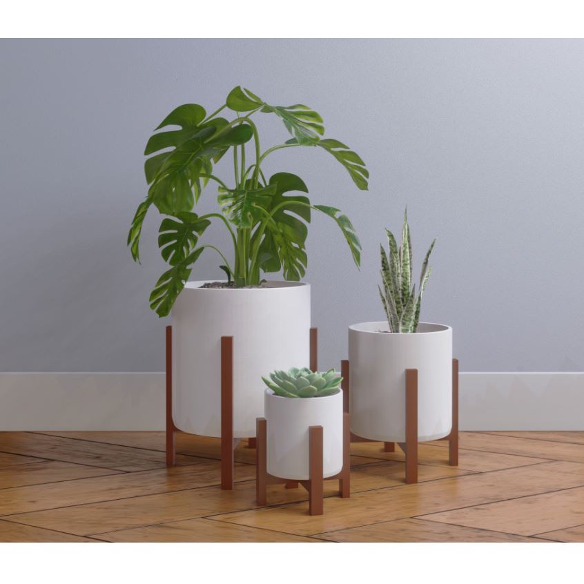 Vaso Cachepot Trio com suporte - Tamanho grande