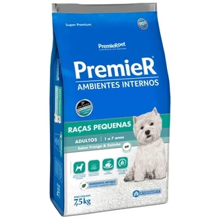 Ração Premier Ambientes Internos Adultos Raças Peq 7,5 KG