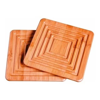 Apoio De Panela Em Madeira Bamboo Com 2 Pçs Mor 8443