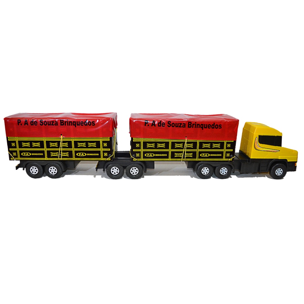 Caminhão De Brinquedo Grande Bi Trem Lona De Plástico - GL3 SHOP -  BRINQUEDOS