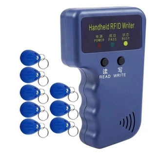 1 Conjunto Portátil 125KHz RFID Leitor Escritor Duplicador Copiadora Programador Com 8 Pçs Chave Regravável Fobs EM4305/