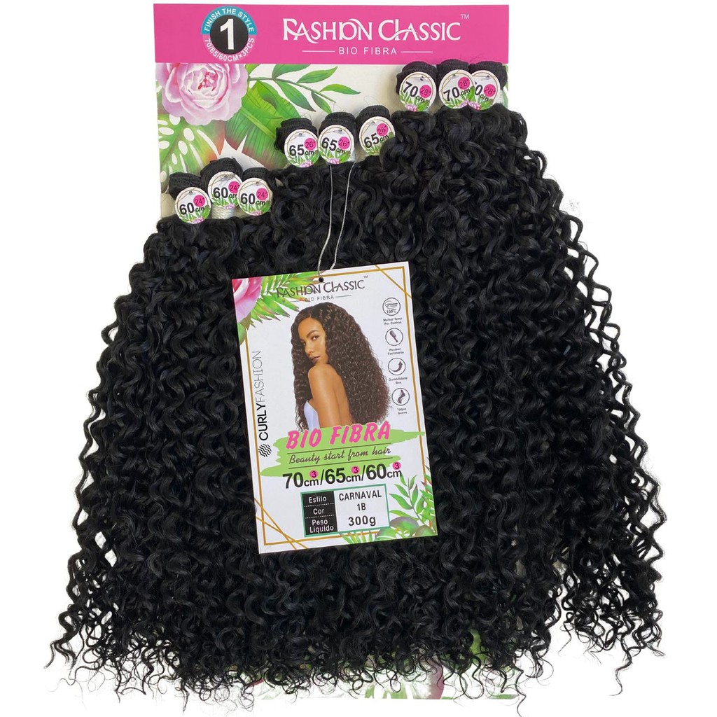 Cabelo Cacheado Bio Fibra Lindona Fashion Classic Bio Vegetal para