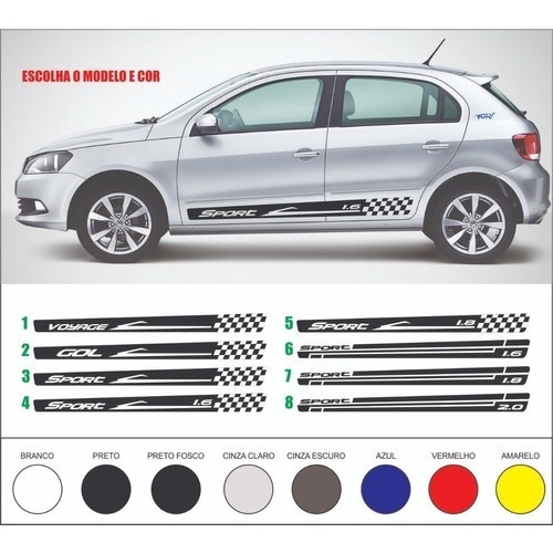 Kit Adesivo Gol G3 G4 G5 G6 2 4 Portas Faixa Lateral Shopee Brasil