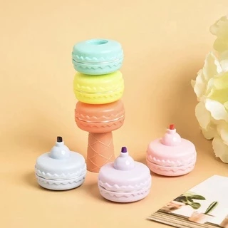 Conjunto Marca Texto Divertido Formado Macarron Kit com 5 cores