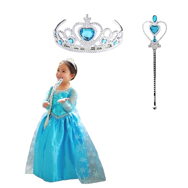 Vestido Fantasia Infantil Frozen Rainha Elsa Coroavarinha Shopee Brasil 0772