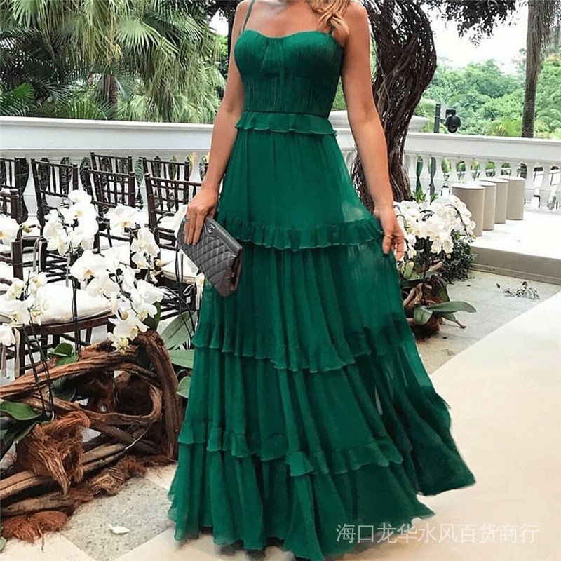 Vestido Longo Verde em Oferta