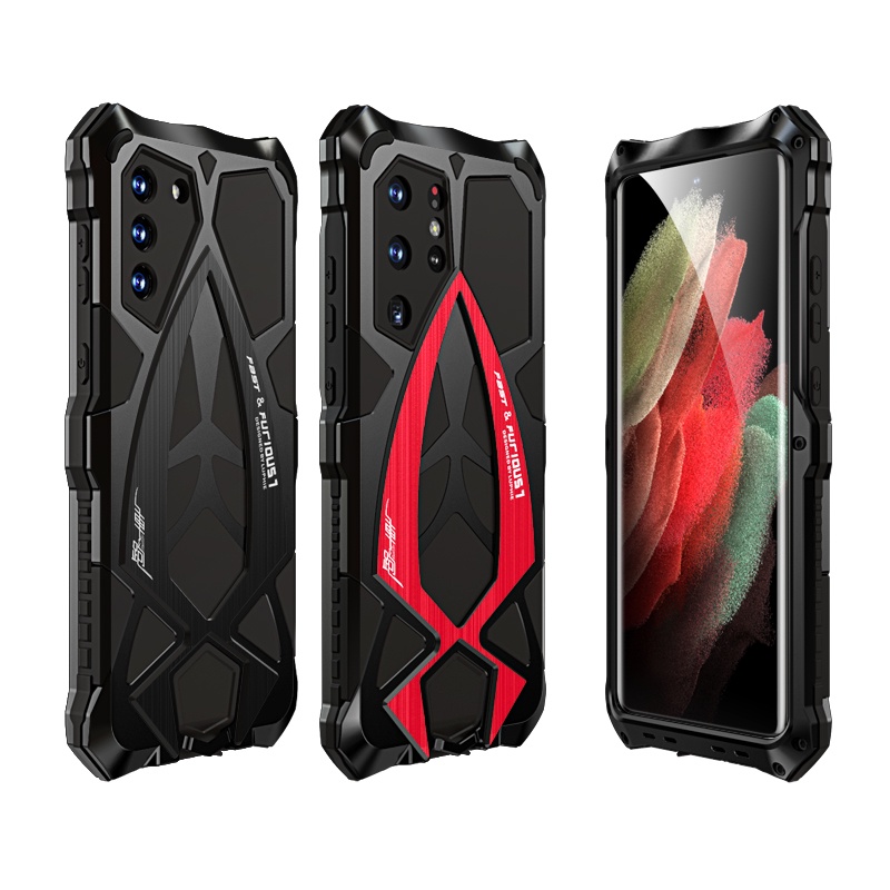 Capa Metálica À Prova De Choque Para Samsung Galaxy S22 Ultra S23 S24 S21 Plus 5G A52 A72 De Alumínio Pára-Choques Anti -