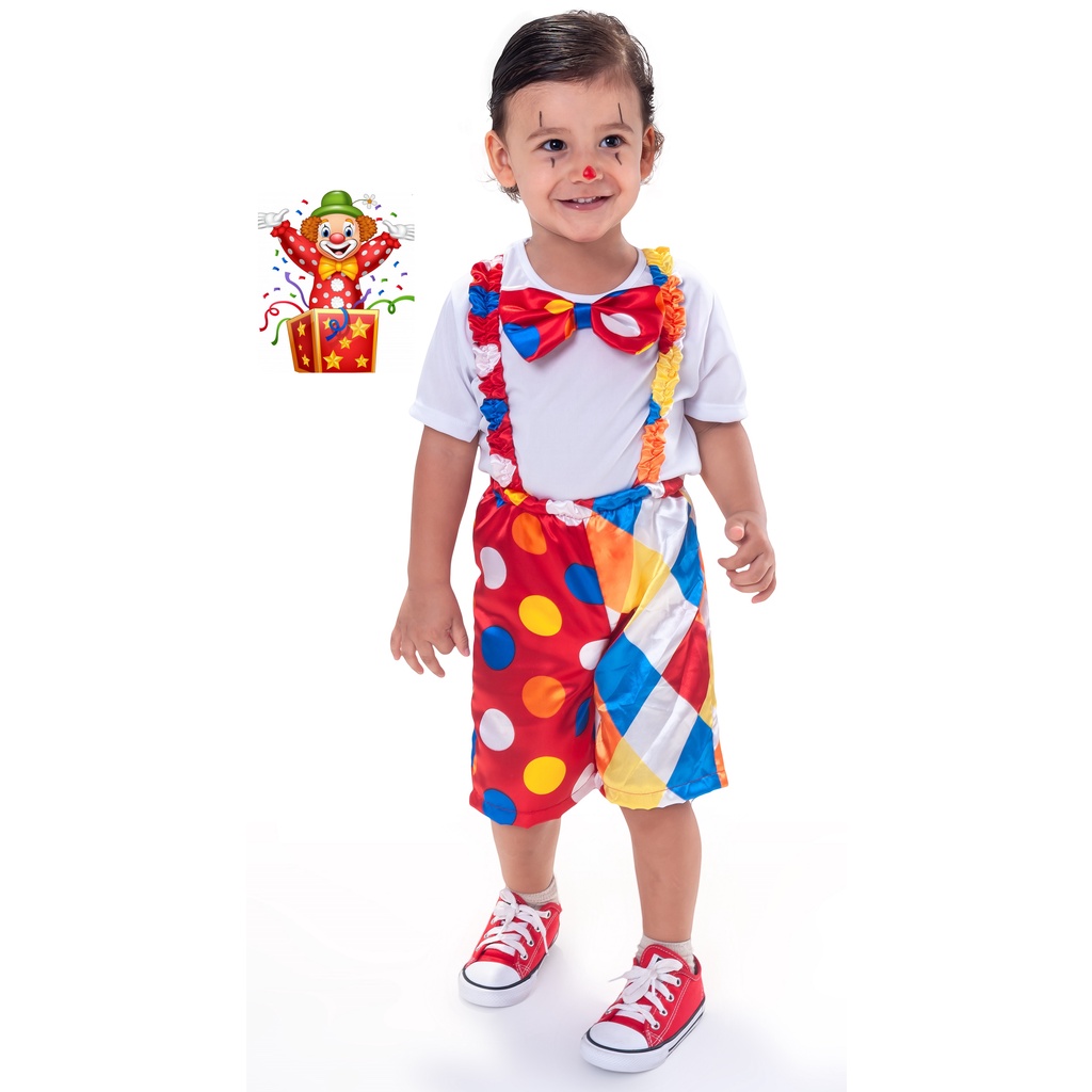 Fantasia infantil bebe Palhaco palhacinho menino carnaval festa ...