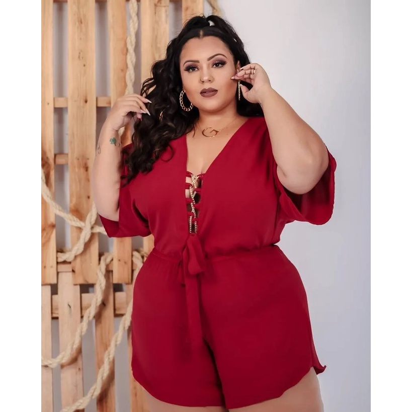 Macacão curto discount feminino plus size