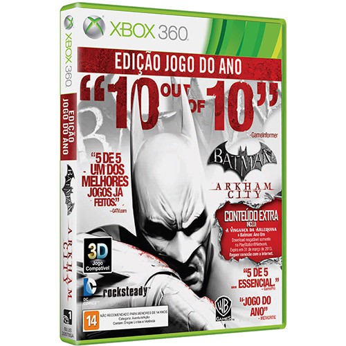 Jogo Batman Arkham city edição jogo do ano xbox 360 original