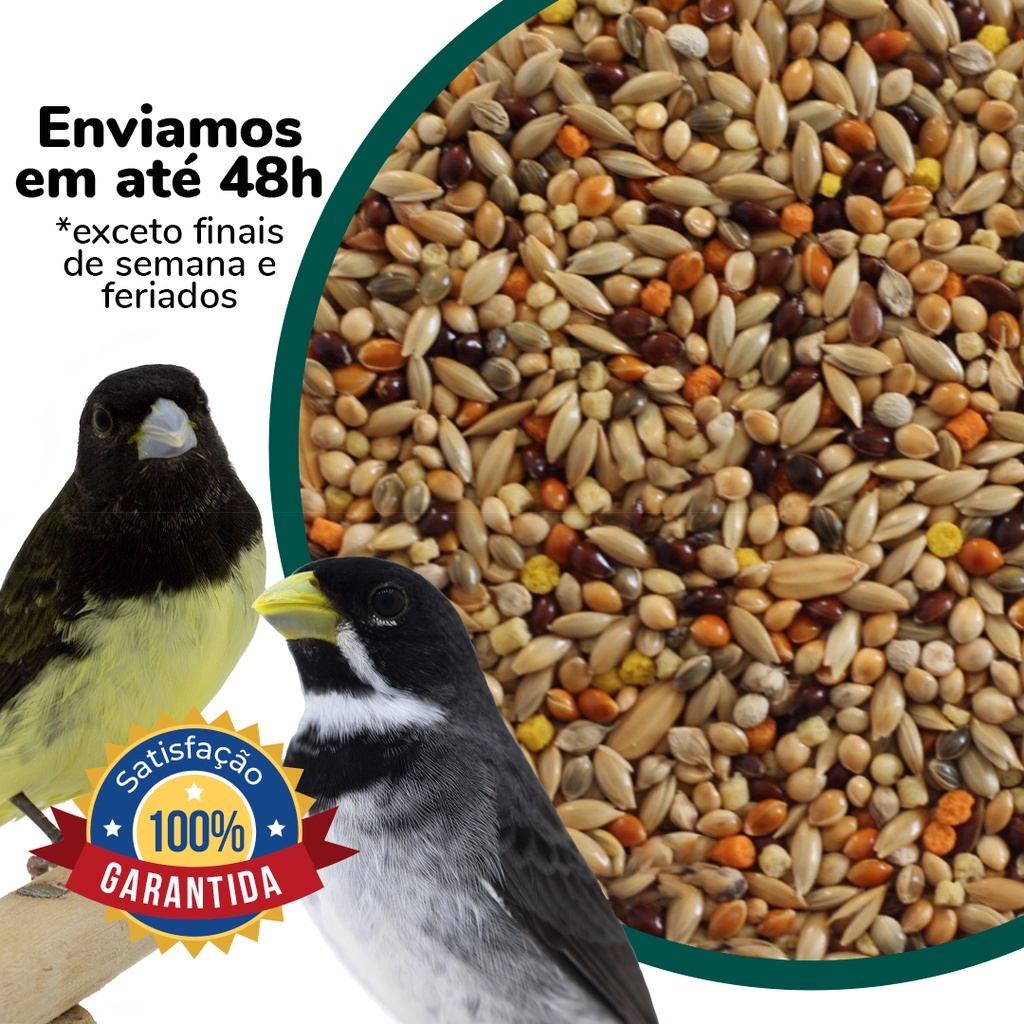 Mistura Premium de sementes e extrusadas - Linha Gold Mix - Para Coleiro e Papa Capim -200g (unid)