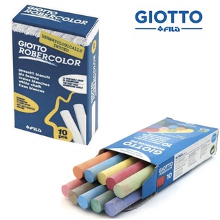 Giz Escolar GIOTTO Hipoalergenico Kit 10 Branco + 10 Coloridos
