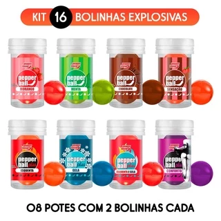 Kit 16 Bolinhas Explosivas Óleo Lubrificante Beijável e Funcional Esquenta, Gela, Anal Sexy Shop em Oferta na Shopee