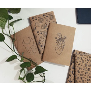 Combo 3 Cadernos Kraft - sem pauta - kraft