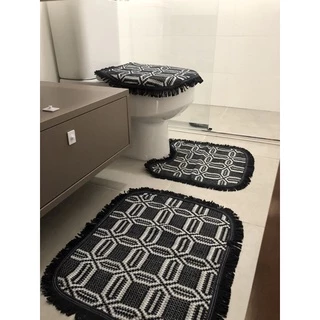 Jogo De Tapete Conjunto Banheiro 3 Peças Luxo Qualidade Promoção Decoração
