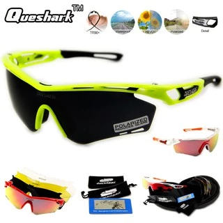 ☜ Lente UV400 4 ☞ ☀ Queshark Marca TR90 Óculos De Sol De Ciclismo Polarizado De Corrida De Bicicleta