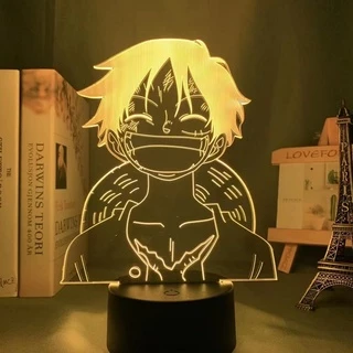 Anime One Piece Luz Noturna Macaco D . Luffy Lâmpada De Cabeceira Colorida 3d Decoração Do Quarto Infantil Presente De Aniversário