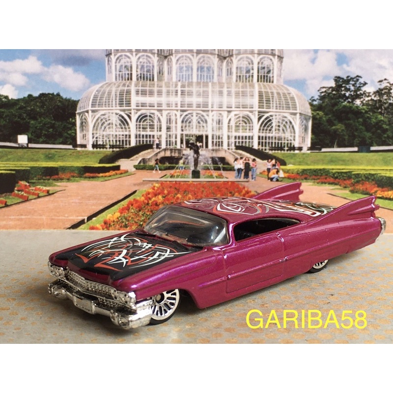 HOT WHEELS CUSTOM 59 CADILLAC 2005 PIN HEDZ MAGENTA GARIBA58