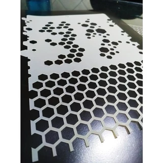 Stencil Hexágonos / Colméias Para Aerografias e Pinturas