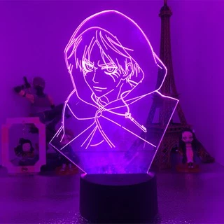 Annim Attack On Titans Eren Jaeger e Figure Lâmpada Led Noturna Jagermeister