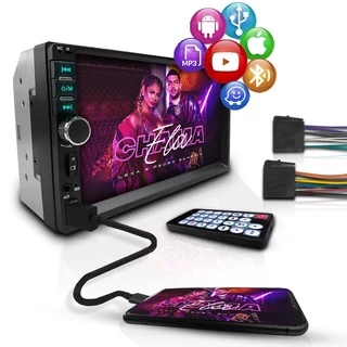 Central Multimídia Universal Mp5 2 Din Espelha Dvd Bluetooth