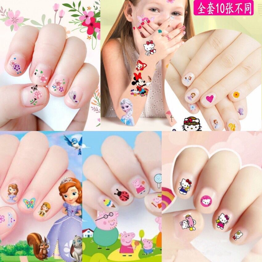 Kawaii Nail Art Adesivo para Crianças, Brinquedos Princess Beauty