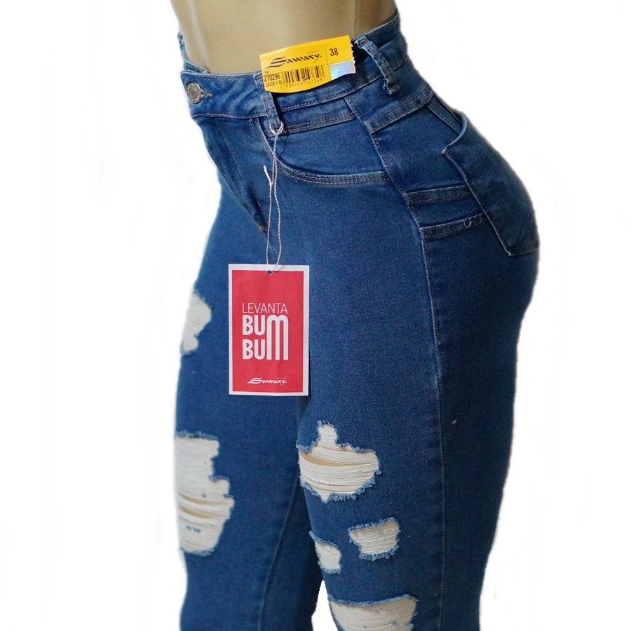 Calca jeans feminina levanta e modela bumbum 253573 sawary