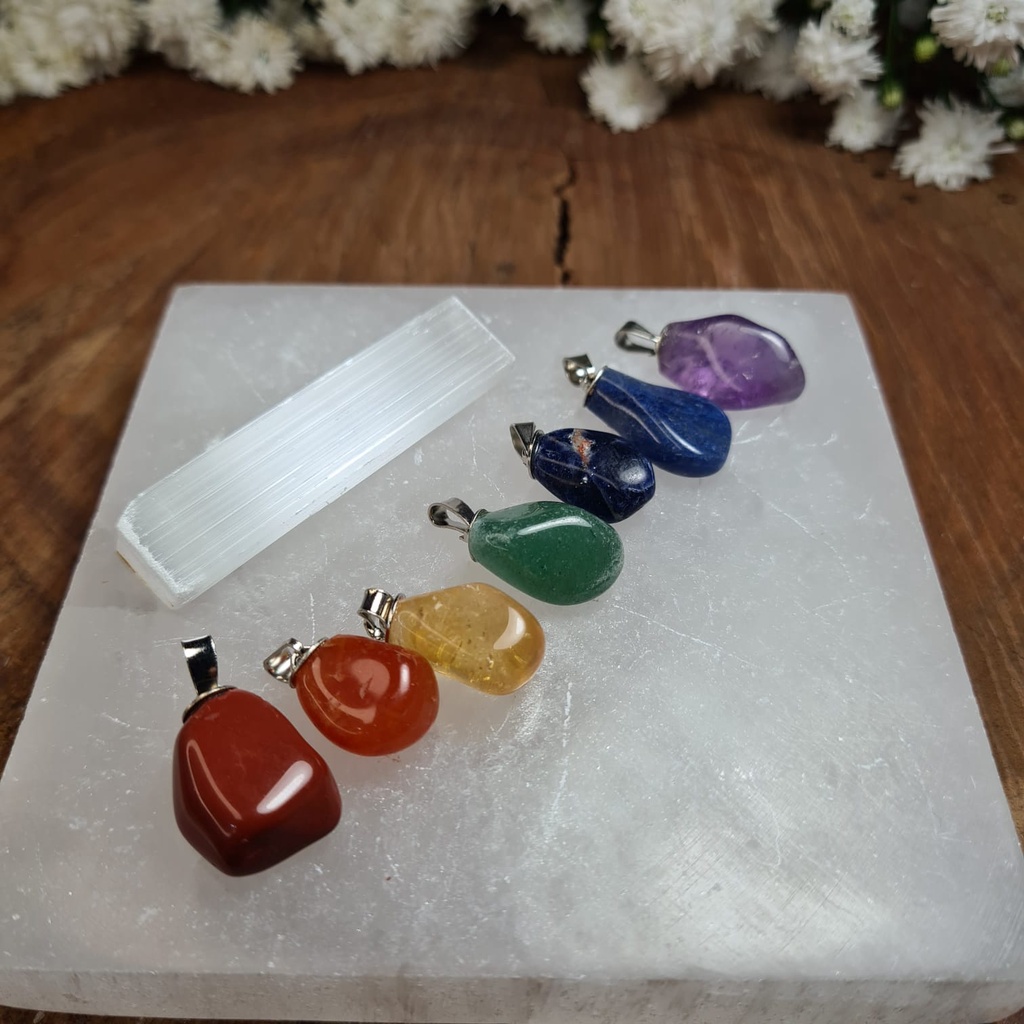 7 Chakras Pingente De Pedras Natural - Quartzo Colar chakras | Shopee ...