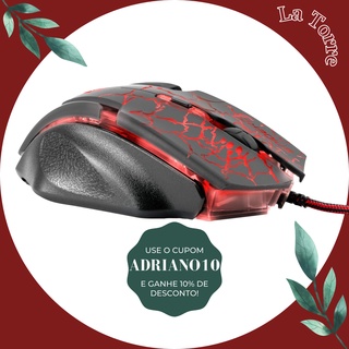 Mouse Gamer USB 3200DPI Spider 2, Fortrek, Mouses, Preta/Vermelho