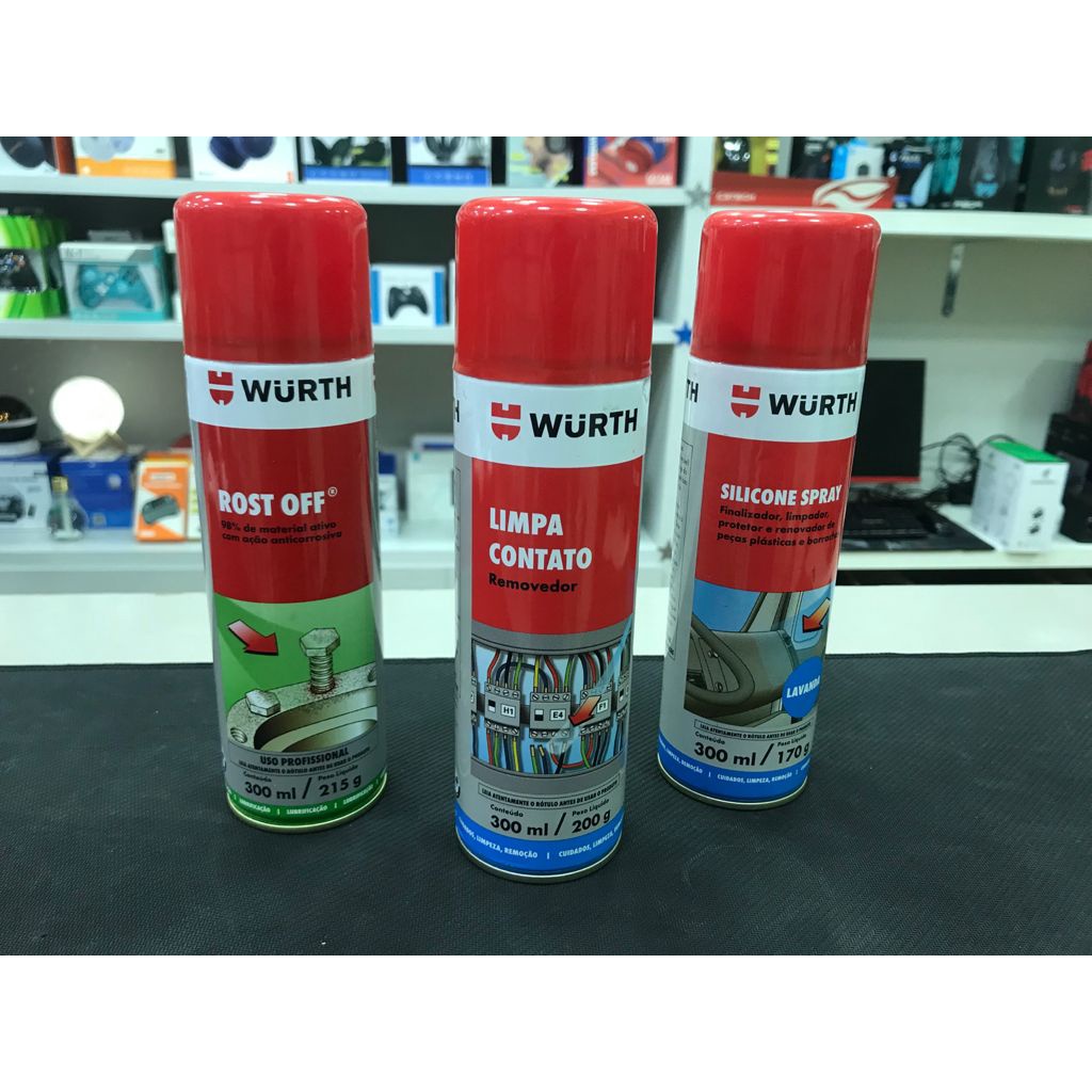 Spray Wurth Silicone Rost Off Limpa Contato 300ml Wurth