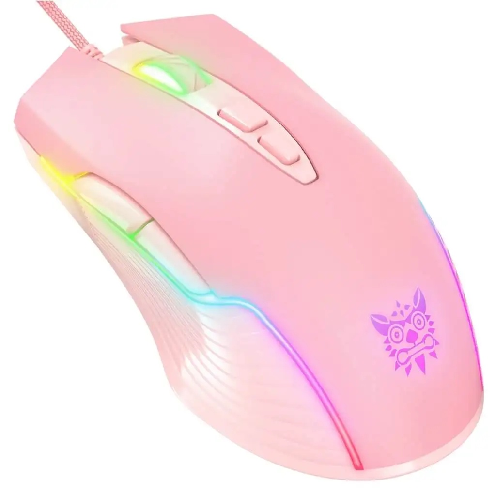 Mouse gamer rosa Onikuma Cw905 Usb com fio Led Rgb E-Sports Mouse ...